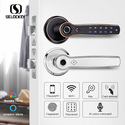 Bluetooth WIFI Digital Fingerprint Keypad Keyless Smart Bedroom Door Lock